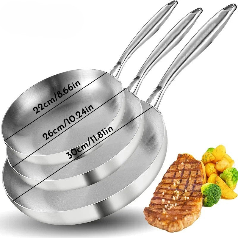 Poêle en inox - Wok 5 Plis™  Lot de 3