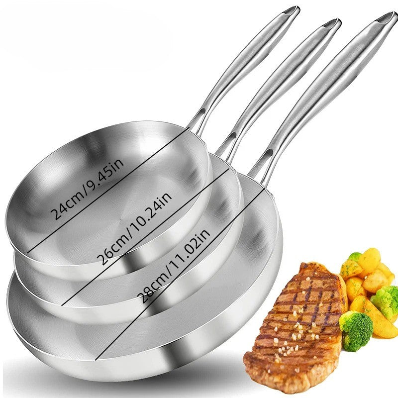 Poêle en inox - Wok 5 Plis™  Lot de 3